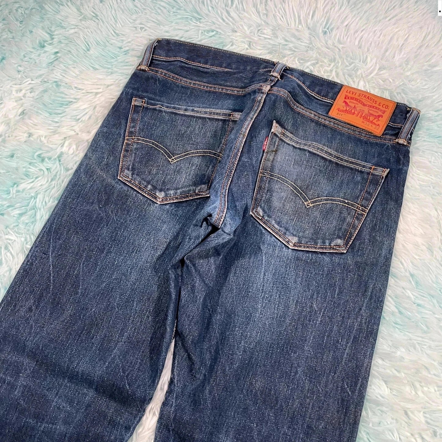 Navy Levi’s 511 Jeans Slim Straight Fit - 32W 32L
