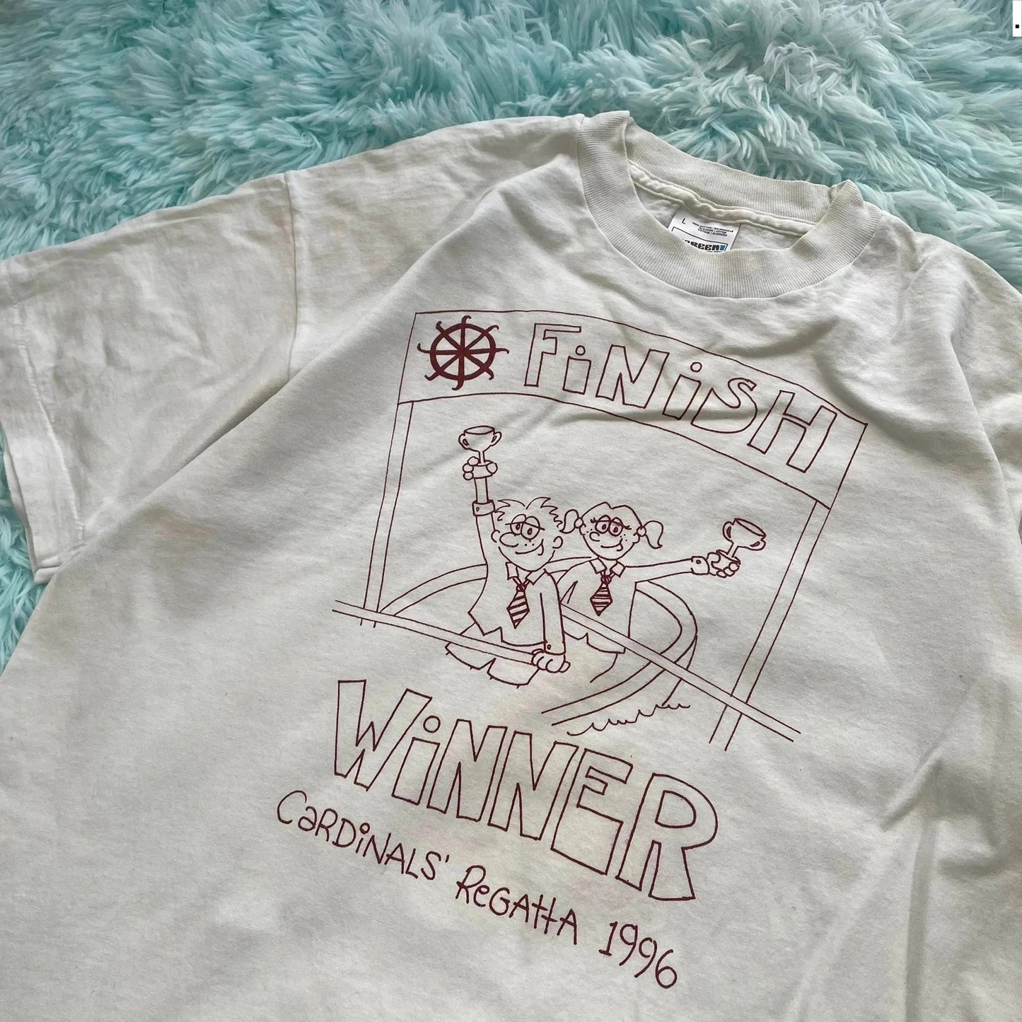 Vintage 90s Marathon Graphic T Shirt Screen Stars - Large