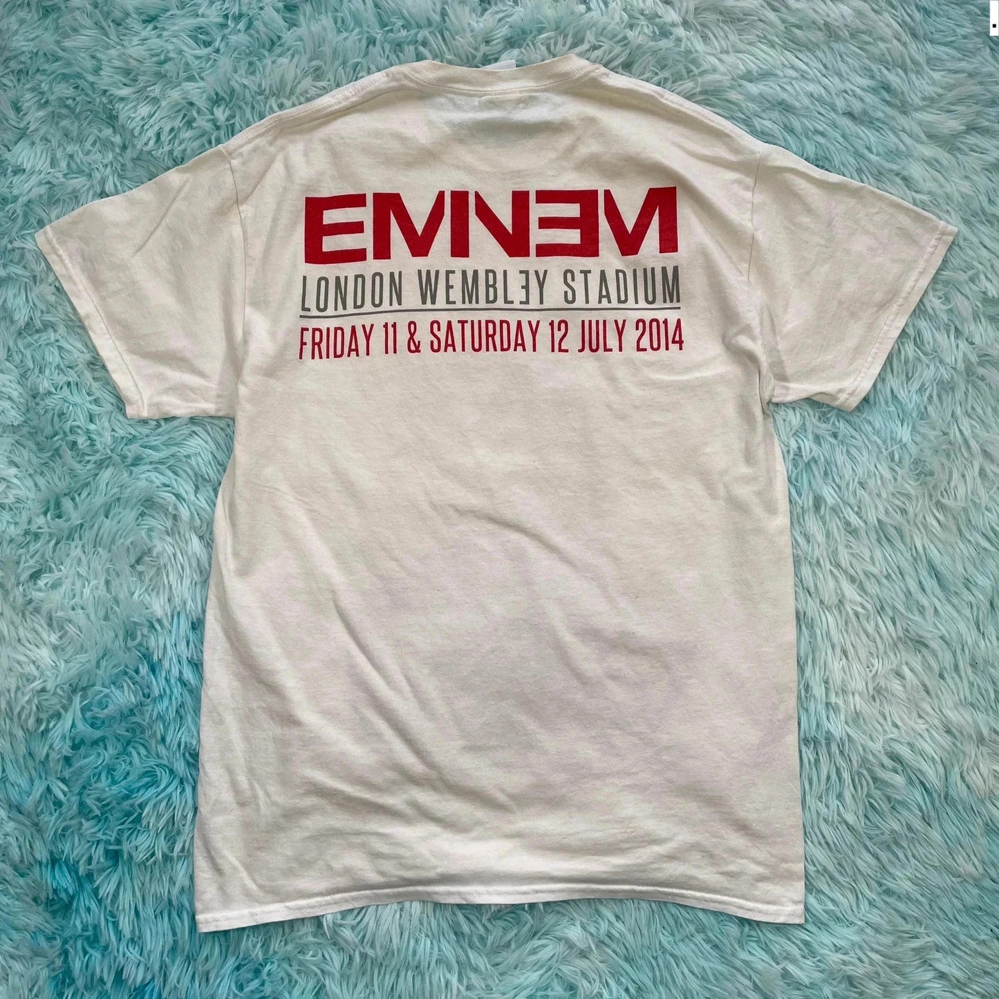2014 White Eminem Graphic Rap T Shirt - Medium