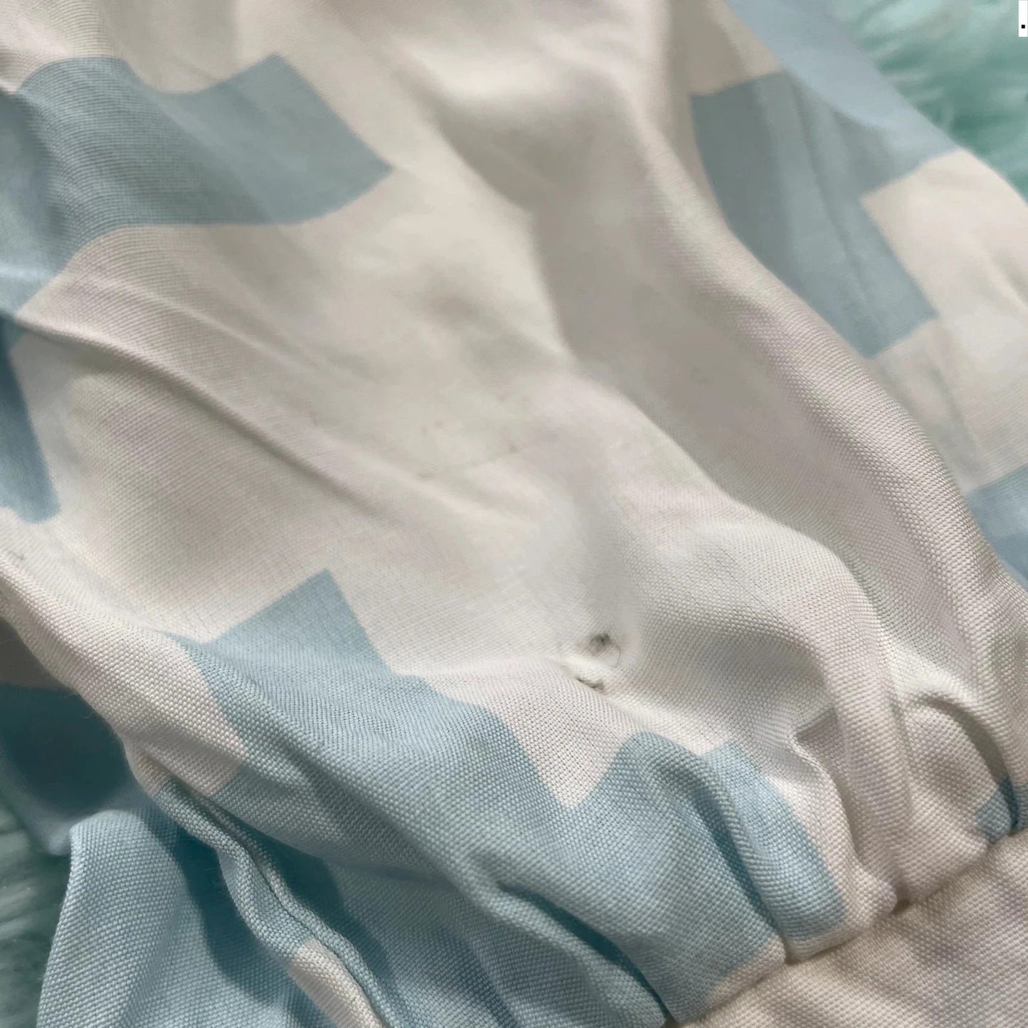Vintage 90s Blue & White Dogtooth Funky Silk Shirt - XL