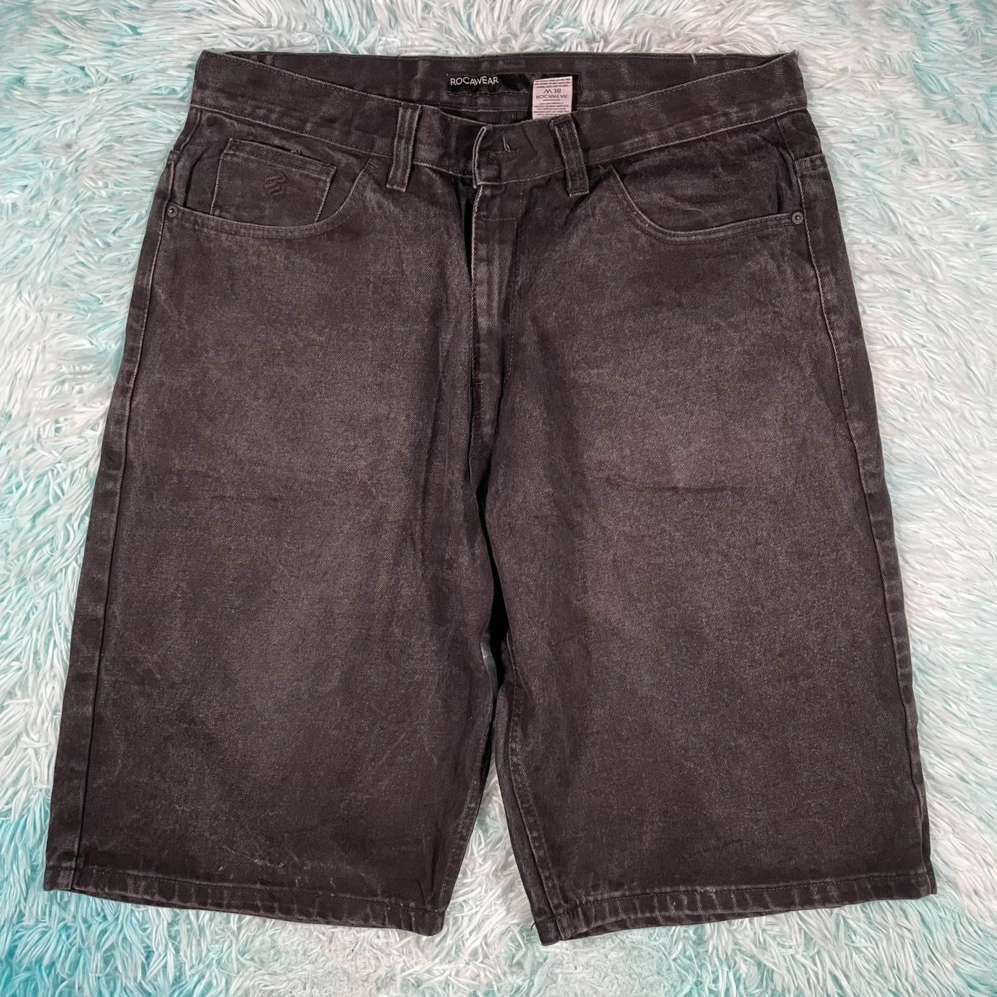 Vintage 90s Black Rocawear Jean Shorts Jorts - 38W