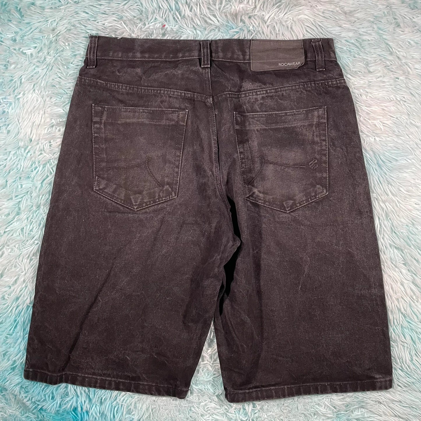 Vintage 90s Black Rocawear Jean Shorts Jorts - 38W