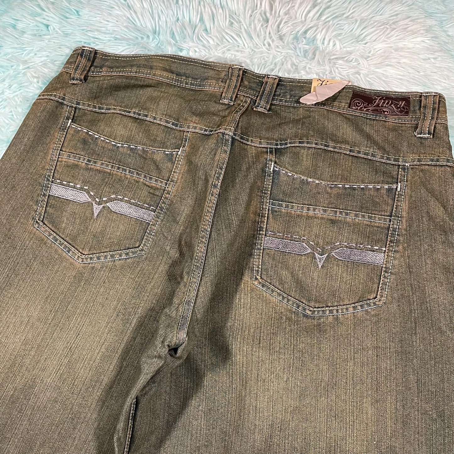 Vintage Grey Baggy Jean Shorts Jorts - 42W