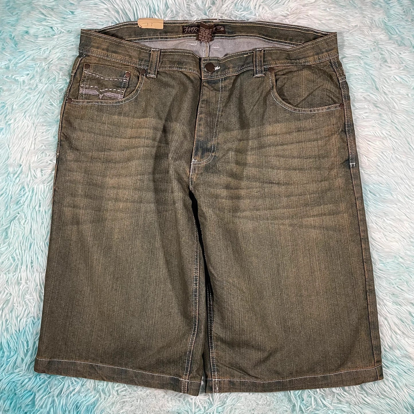 Vintage Grey Baggy Jean Shorts Jorts - 42W