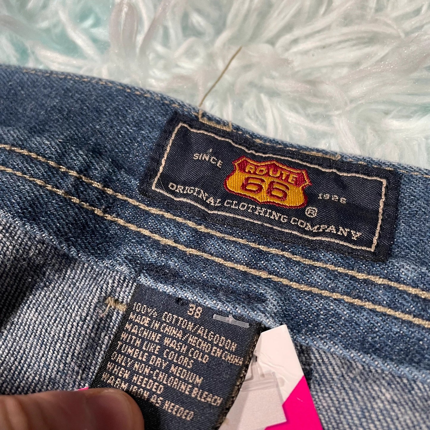 Vintage 90s Blue Route 66 Baggy Jean Shorts Jorts - 38W