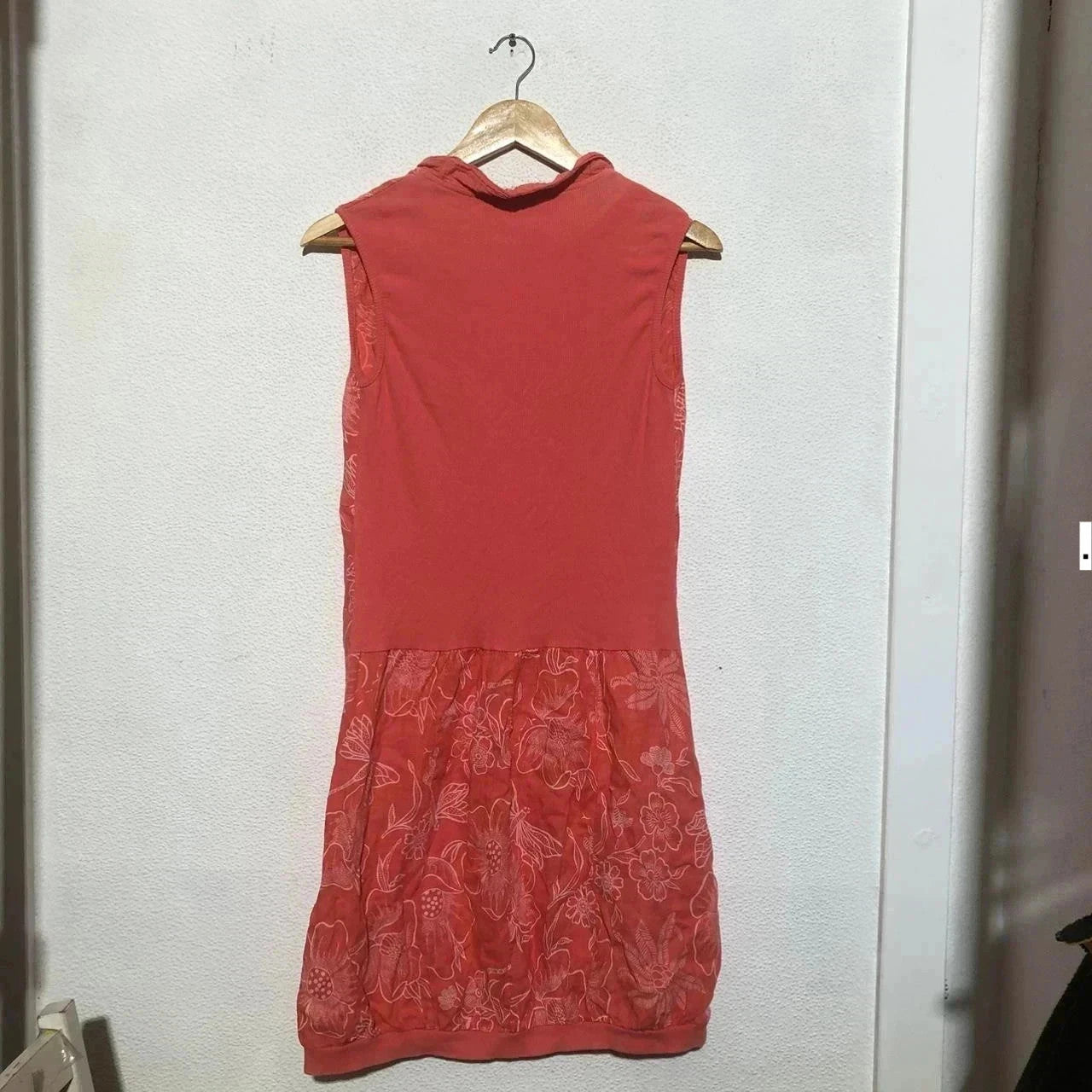 Vintage Y2K peach Floral Summer Dress made in Italy Low Cut - Medium