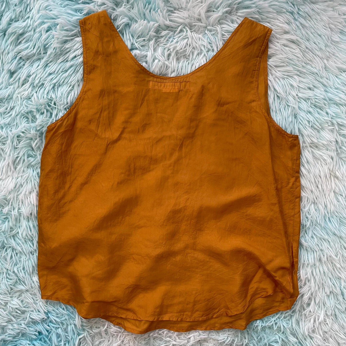 Vintage 90s Mustard Silk Top - Size 10