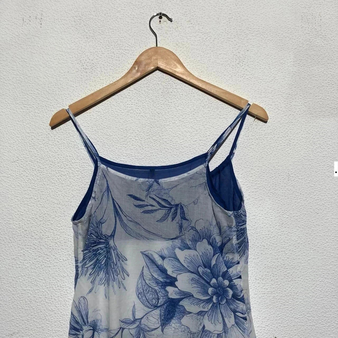 Blue & White United Colors of Benetton Floral Dress Short - UK12