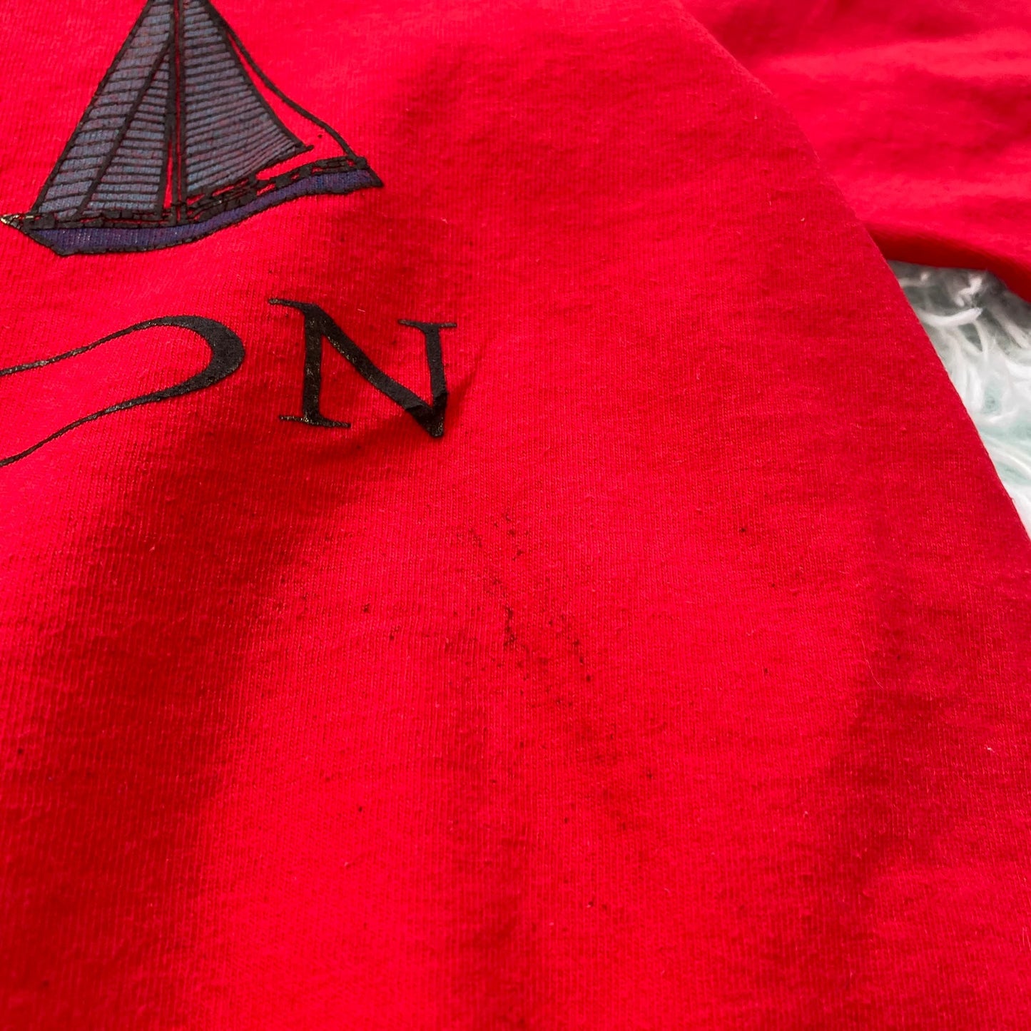 Vintage 90s Red Boston Graphic T Shirt - Large