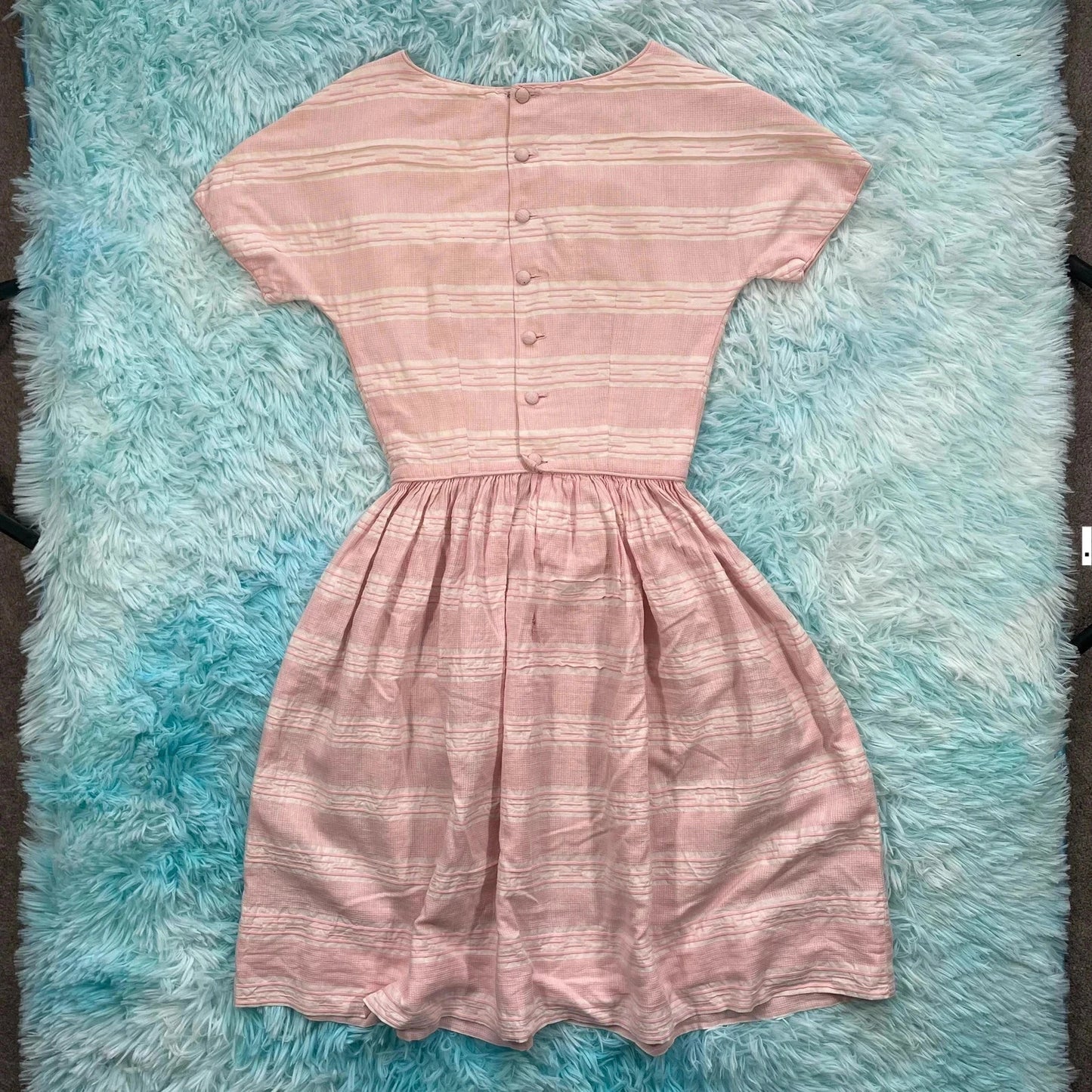 True Vintage 60s Pink Striped Dress - UK10