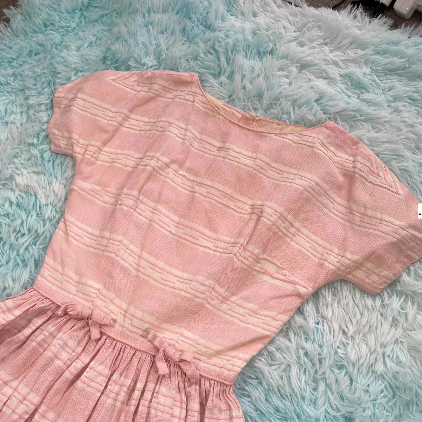 True Vintage 60s Pink Striped Dress - UK10
