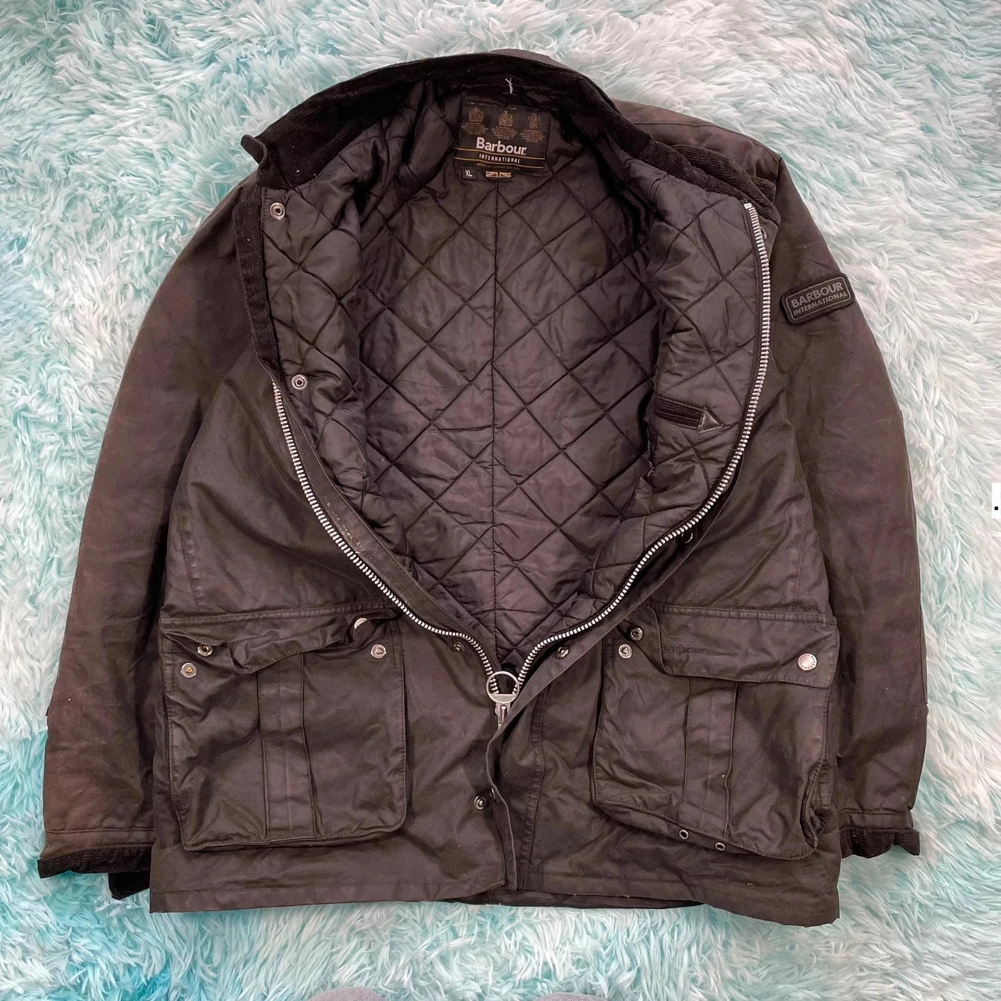 Black Barbour Motorcycle Biker Jacket - XL