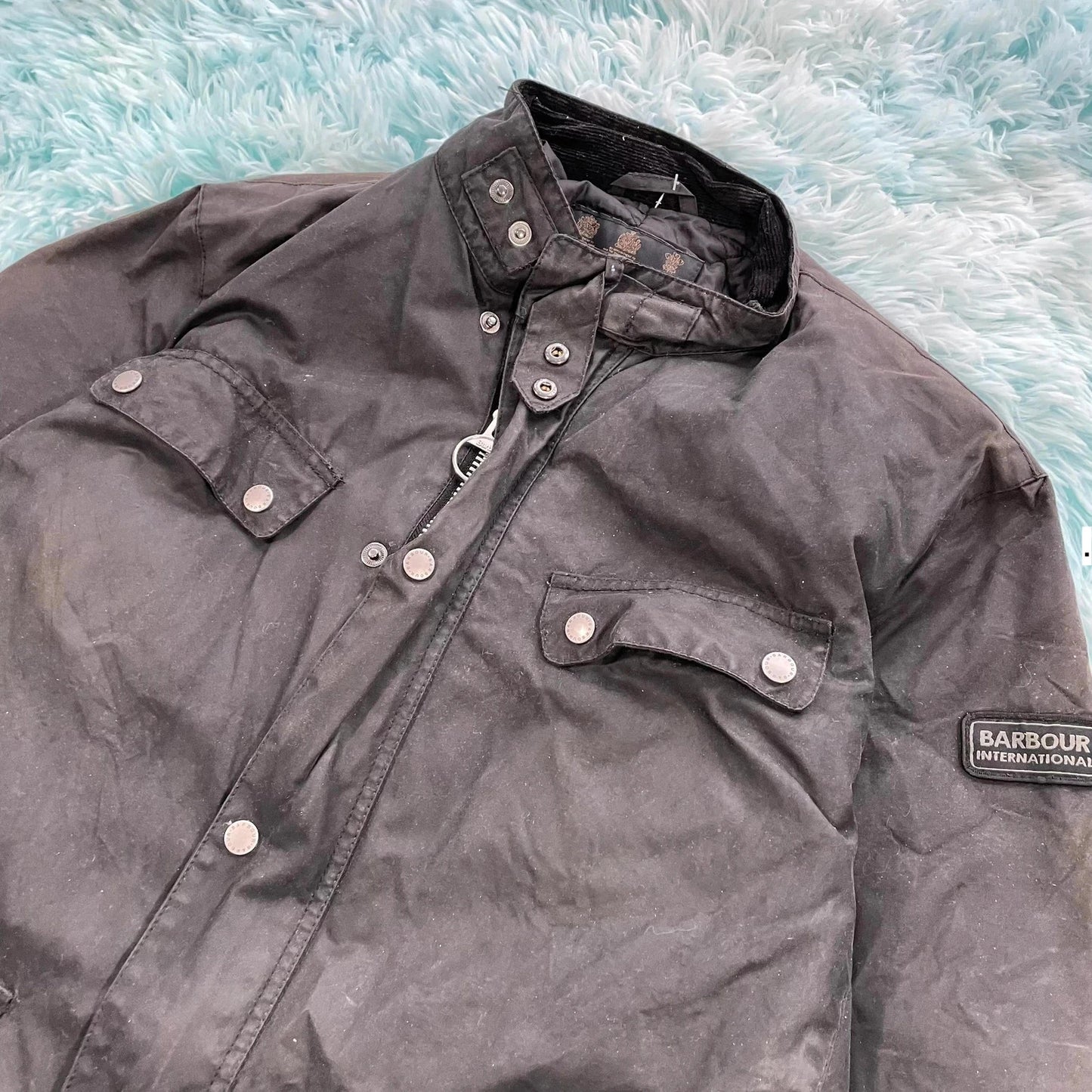 Black Barbour Motorcycle Biker Jacket - XL