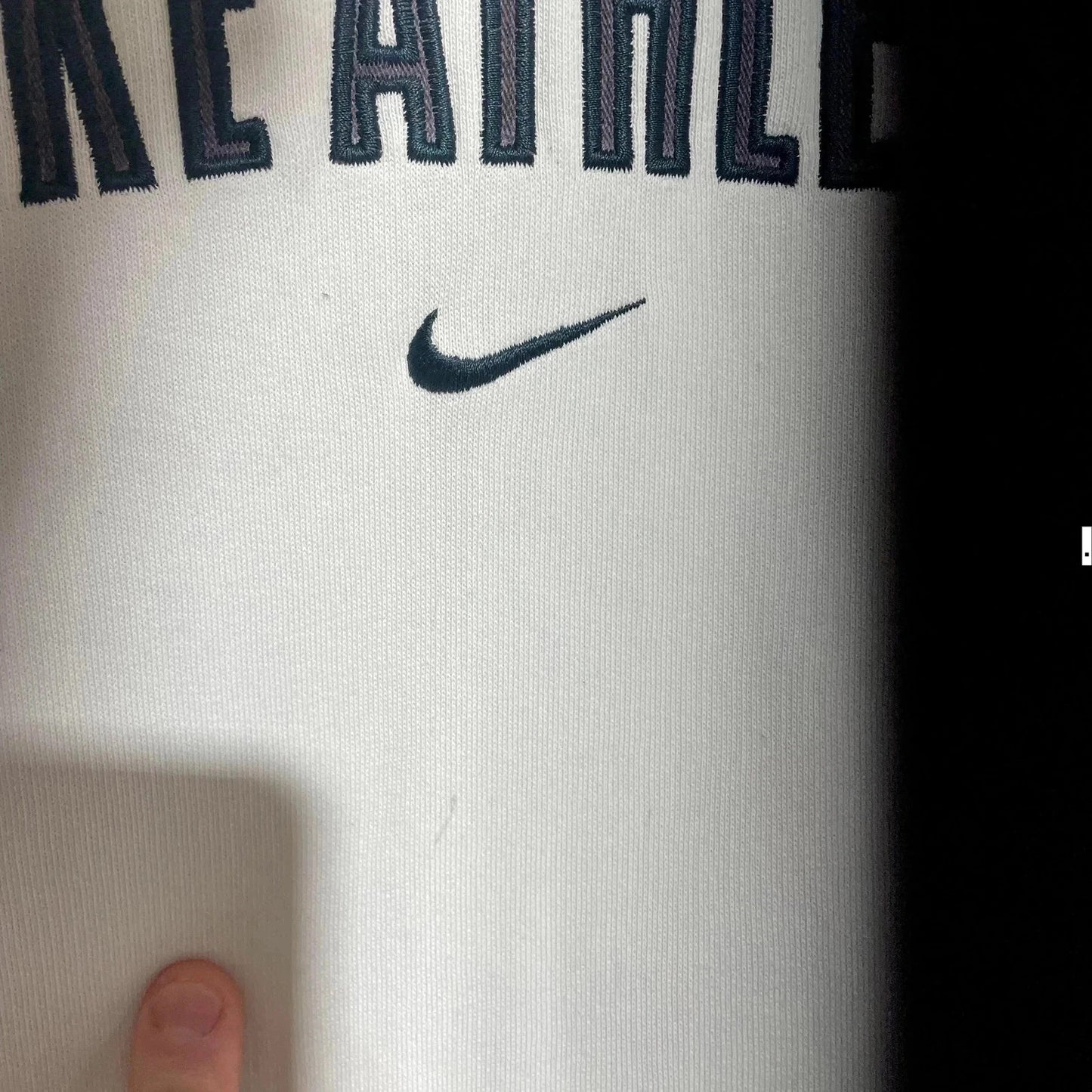 Vintage 00s Nike Hoodie White Logo Spellout - Medium