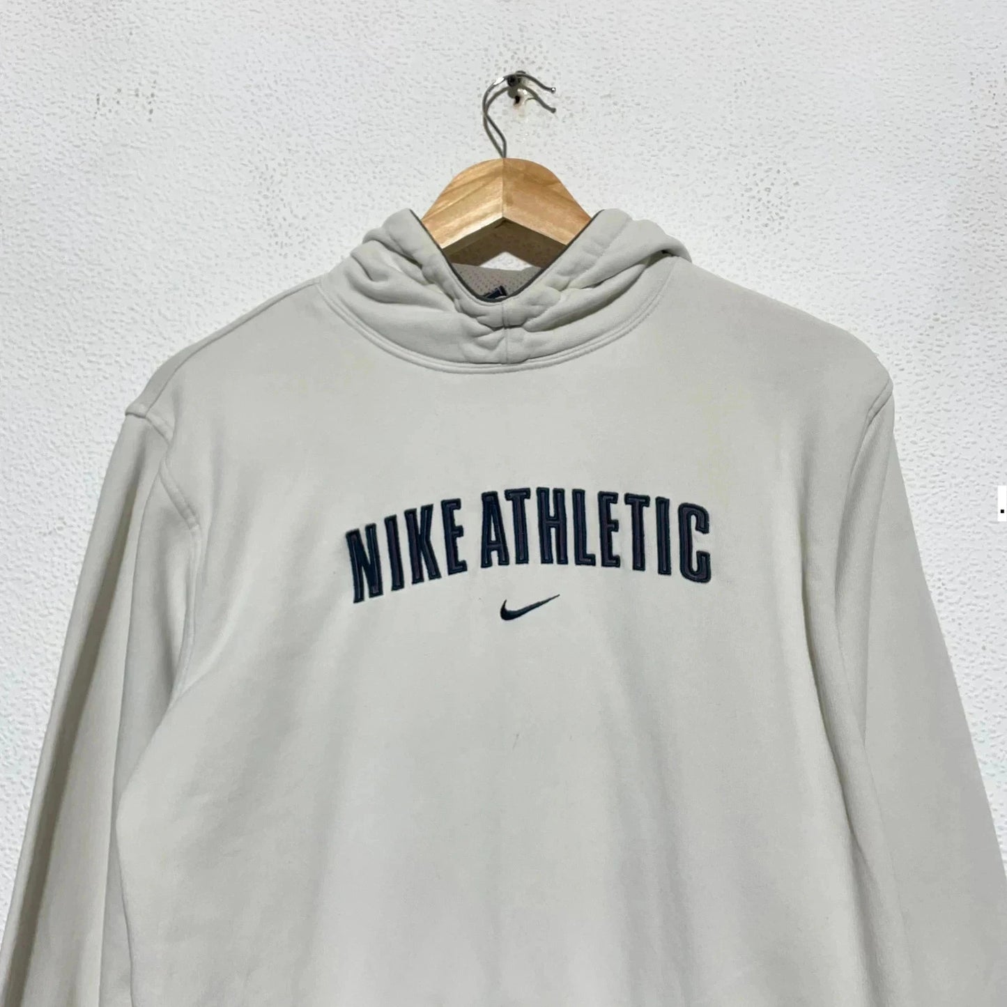 Vintage 00s Nike Hoodie White Logo Spellout - Medium