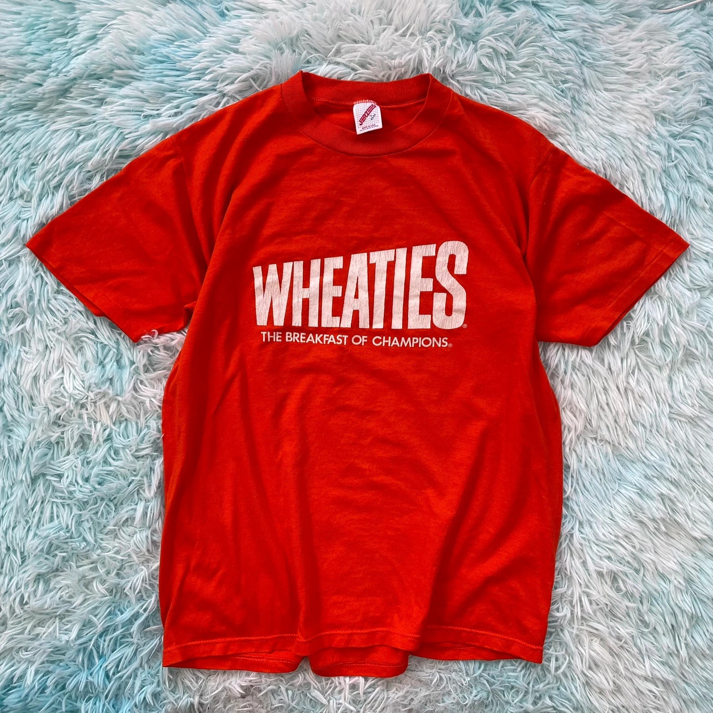 Vintage 90s Orange Wheaties Cereal Graphic T Shirt - Large