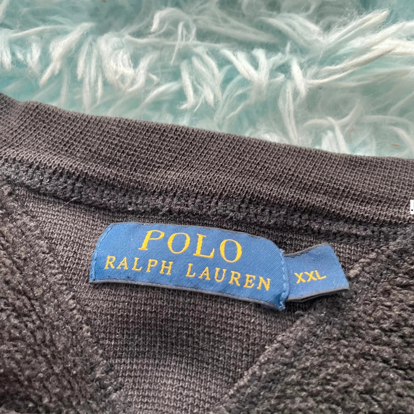 Black Polo Ralph Lauren Sweatshirt Spellout Logo - XXL
