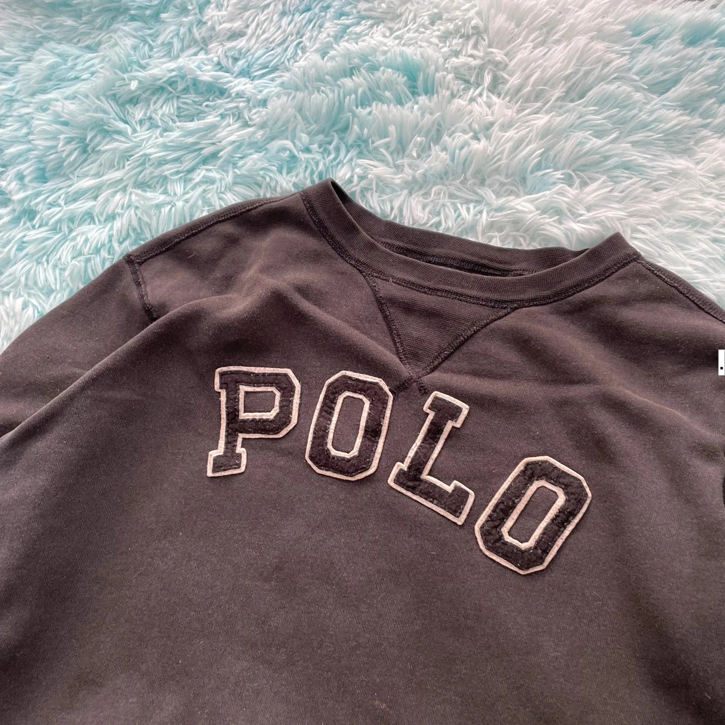 Black Polo Ralph Lauren Sweatshirt Spellout Logo - XXL