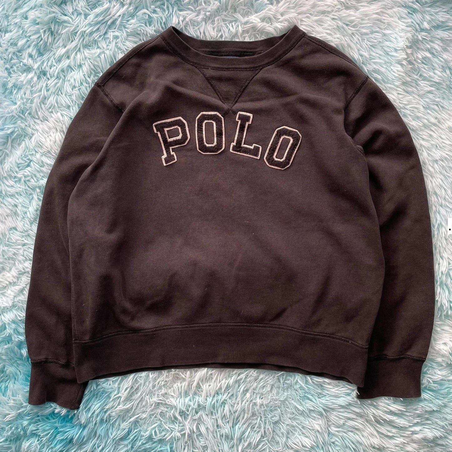 Black Polo Ralph Lauren Sweatshirt Spellout Logo - XXL