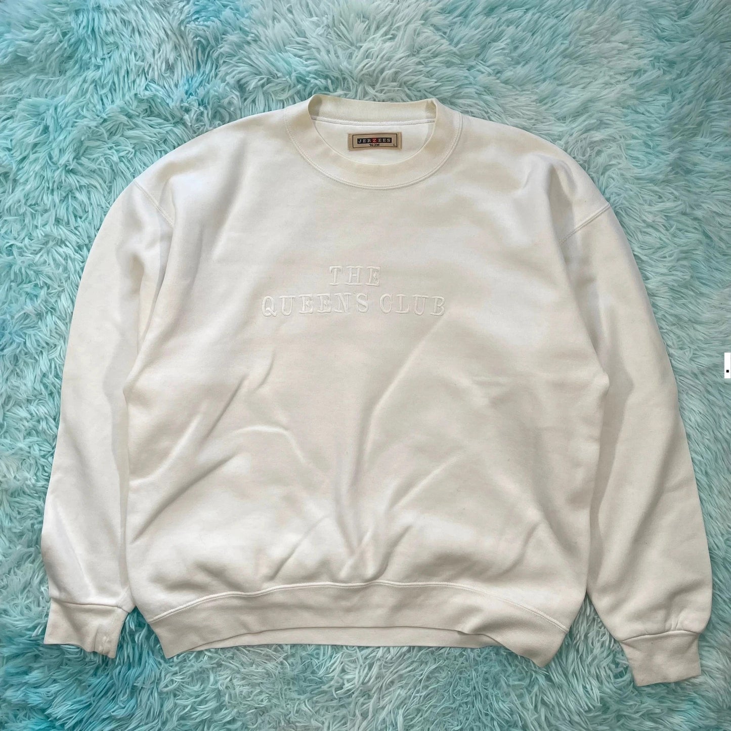 Vintage 90s Queens Tennis Club Sweatshirt Embroidered - Large