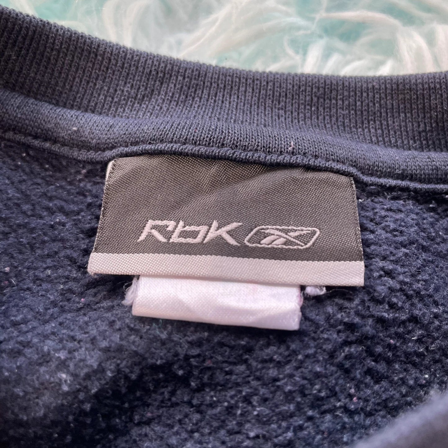 Vintage Navy Reebok Sweatshirt Spellout - XS