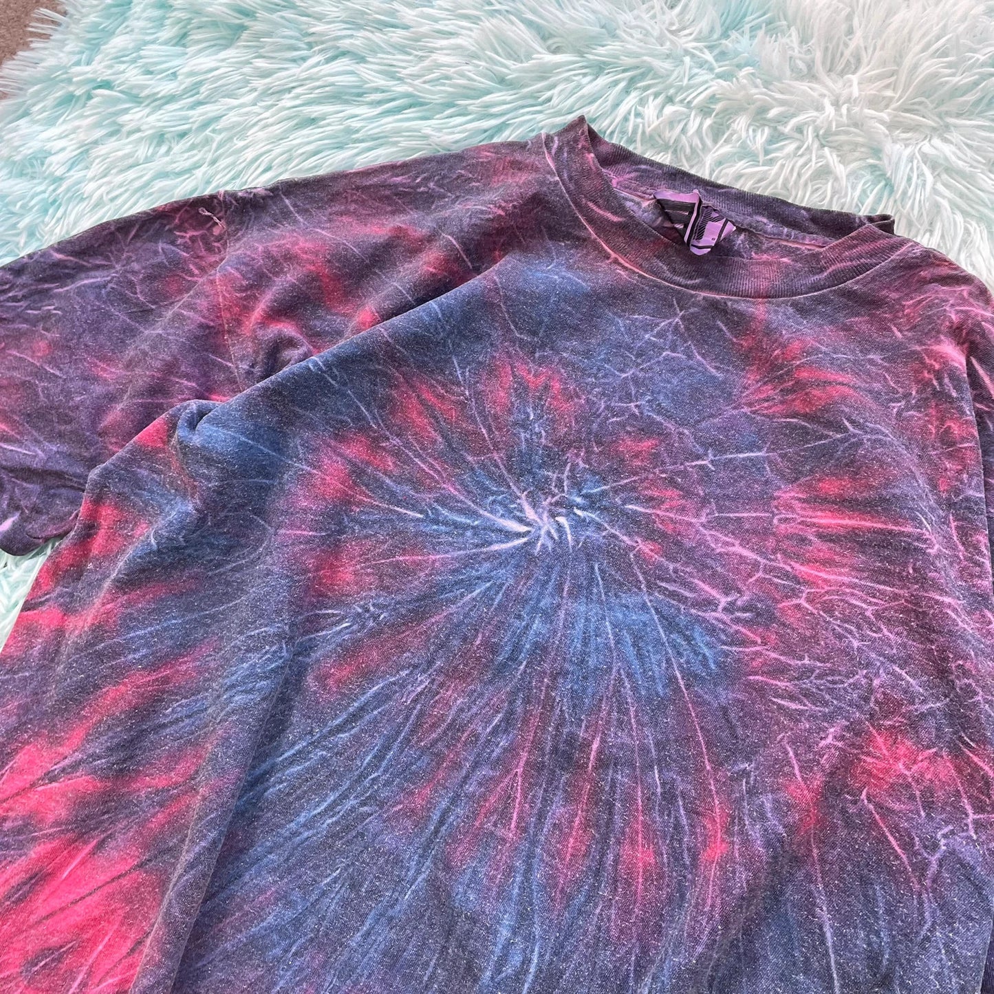 Vintage 90s Purple Tie Dye T Shirt - XL