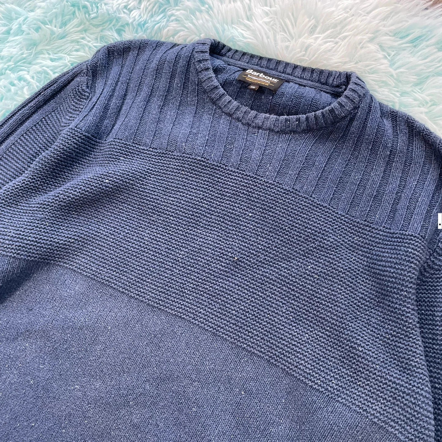 Blue Barbour Knitted Jumper - XXL