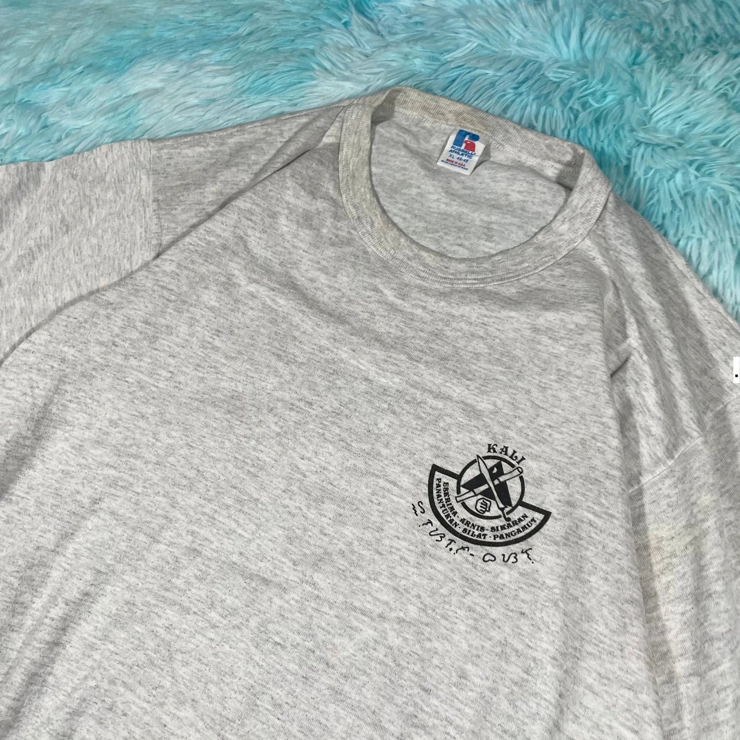 Vintage 90s Grey Martial Arts Graphic T Shirt - XL