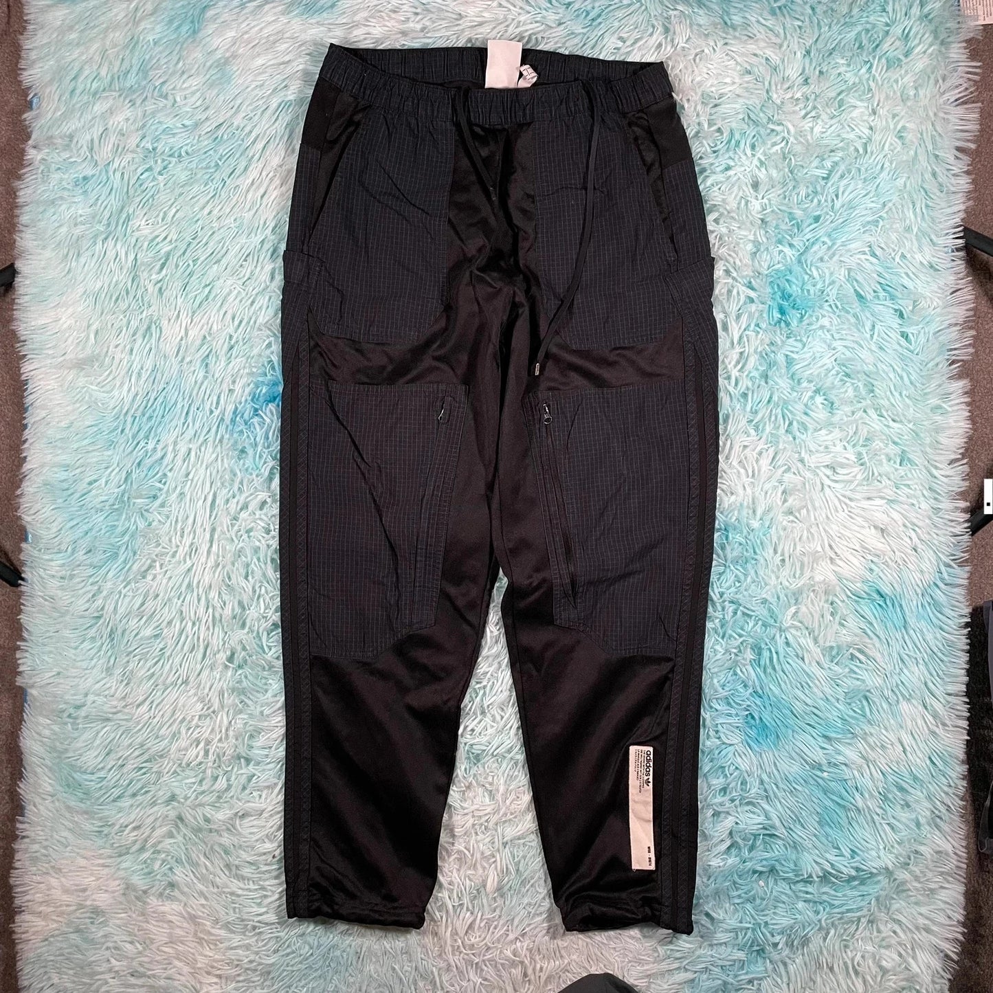 Black Adidas Ripstop Tracksuit Bottoms - Small