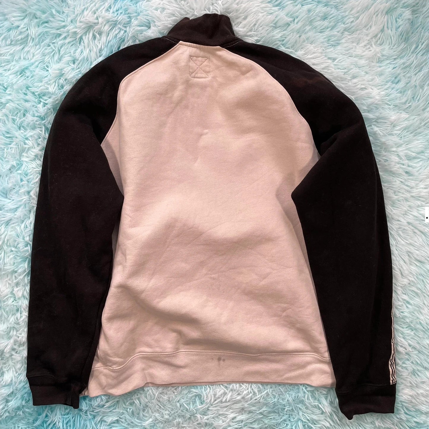 Vintage 90s Beige & Black Eddie Bauer 1/4 Zip Sweatshirt - XL
