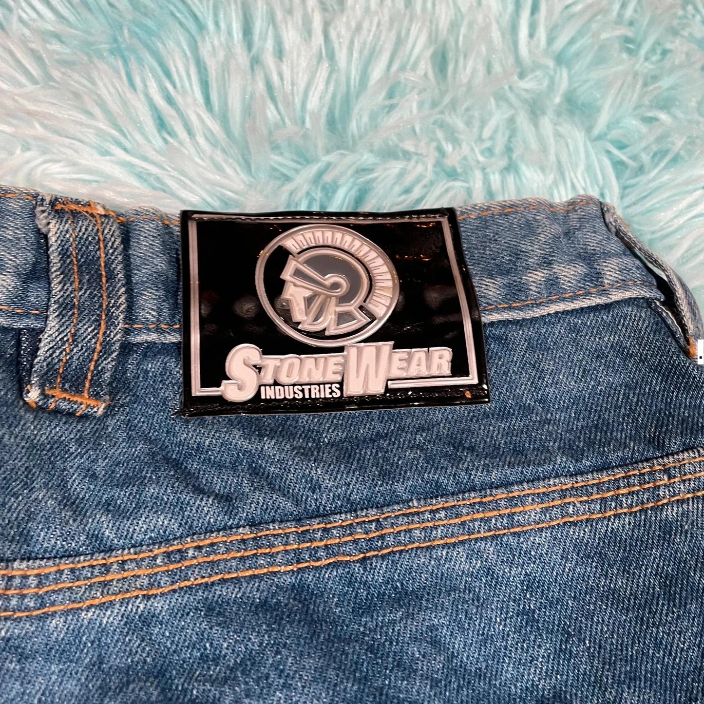 Vintage 90s Stonewear Cargo Jean Shorts Jorts - 32W