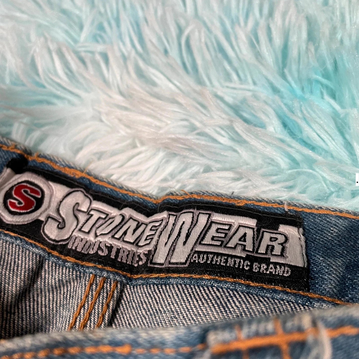 Vintage 90s Stonewear Cargo Jean Shorts Jorts - 32W