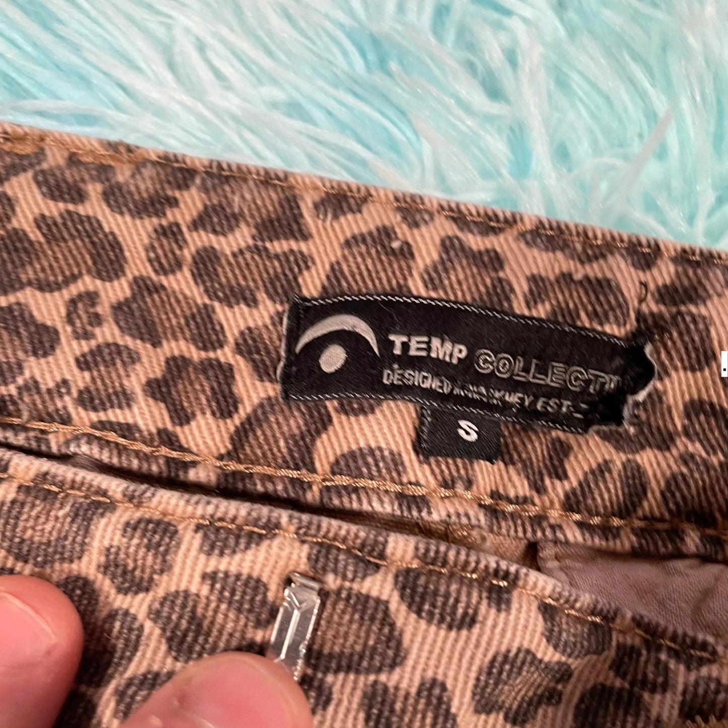 Brown Leopard Print Trousers - Small