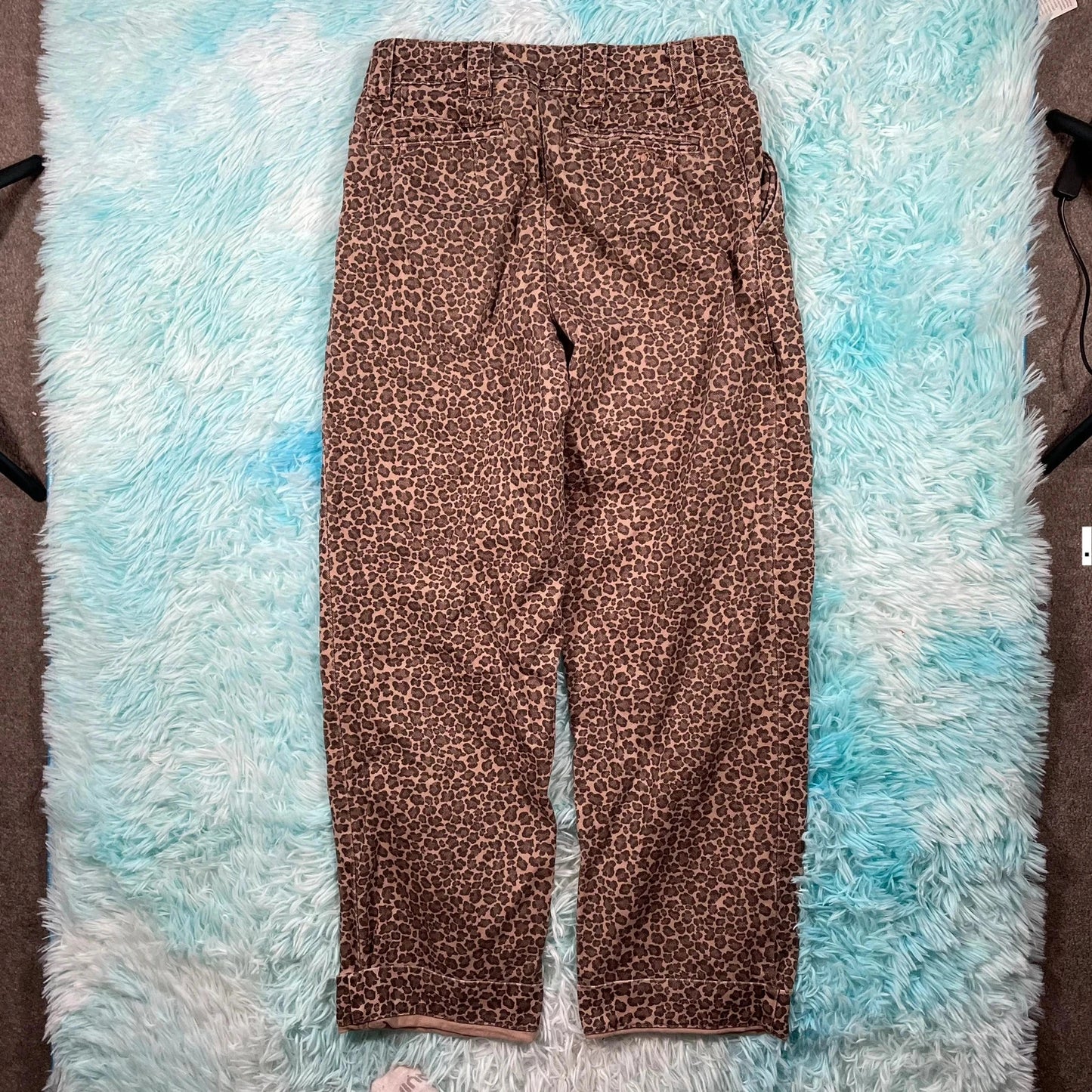 Brown Leopard Print Trousers - Small