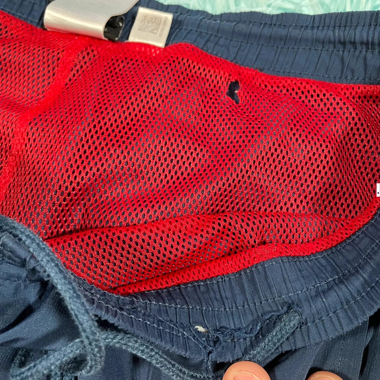 Vintage 00s Navy & Red Adidas Tracksuit Bottoms - Medium