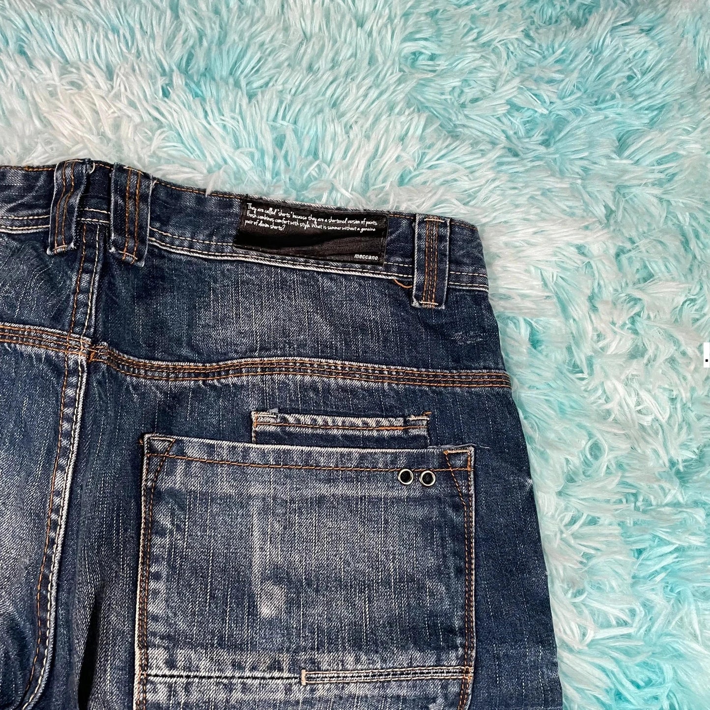 Vintage 00s Blue Meccao Jean Short Jorts - 34W
