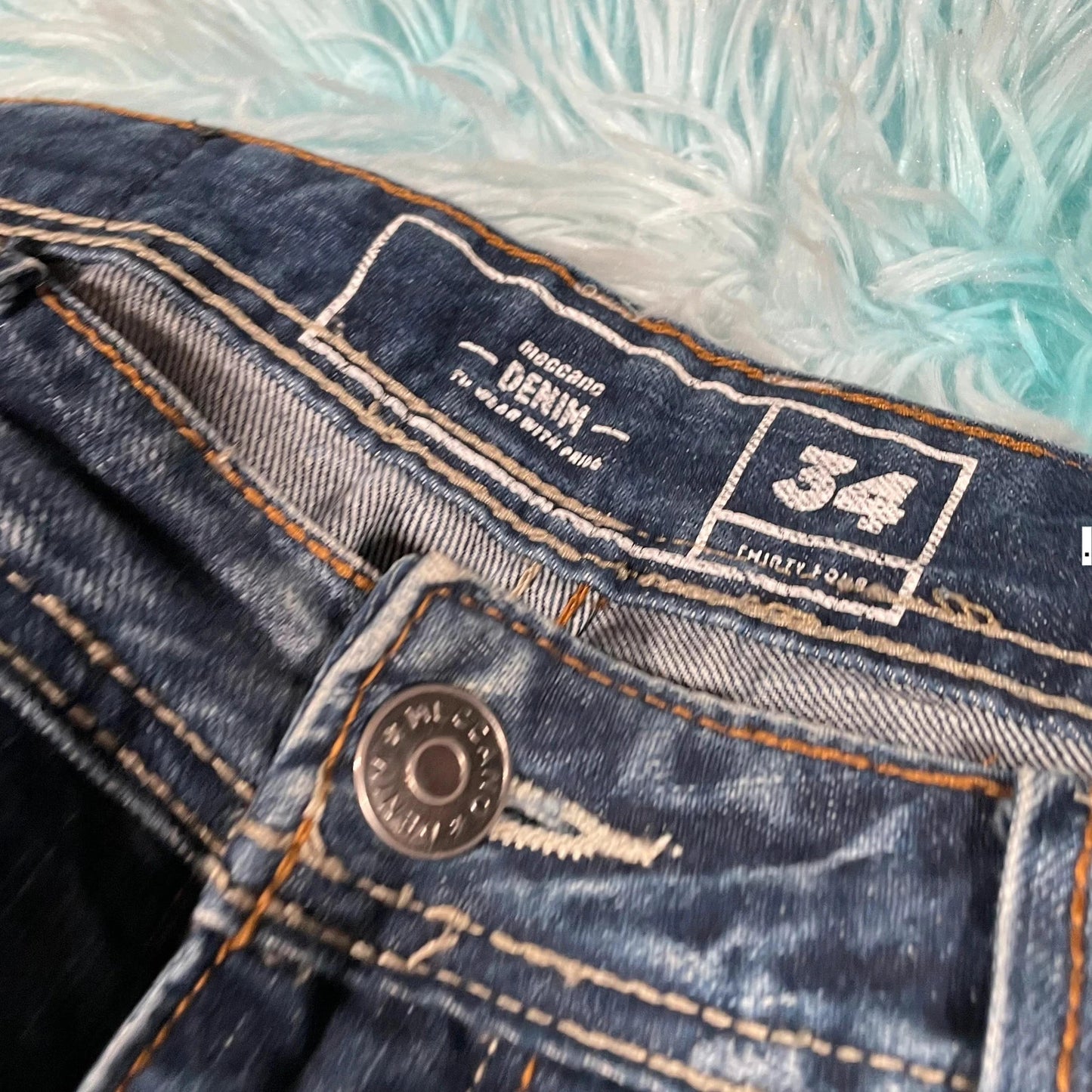 Vintage 00s Blue Meccao Jean Short Jorts - 34W