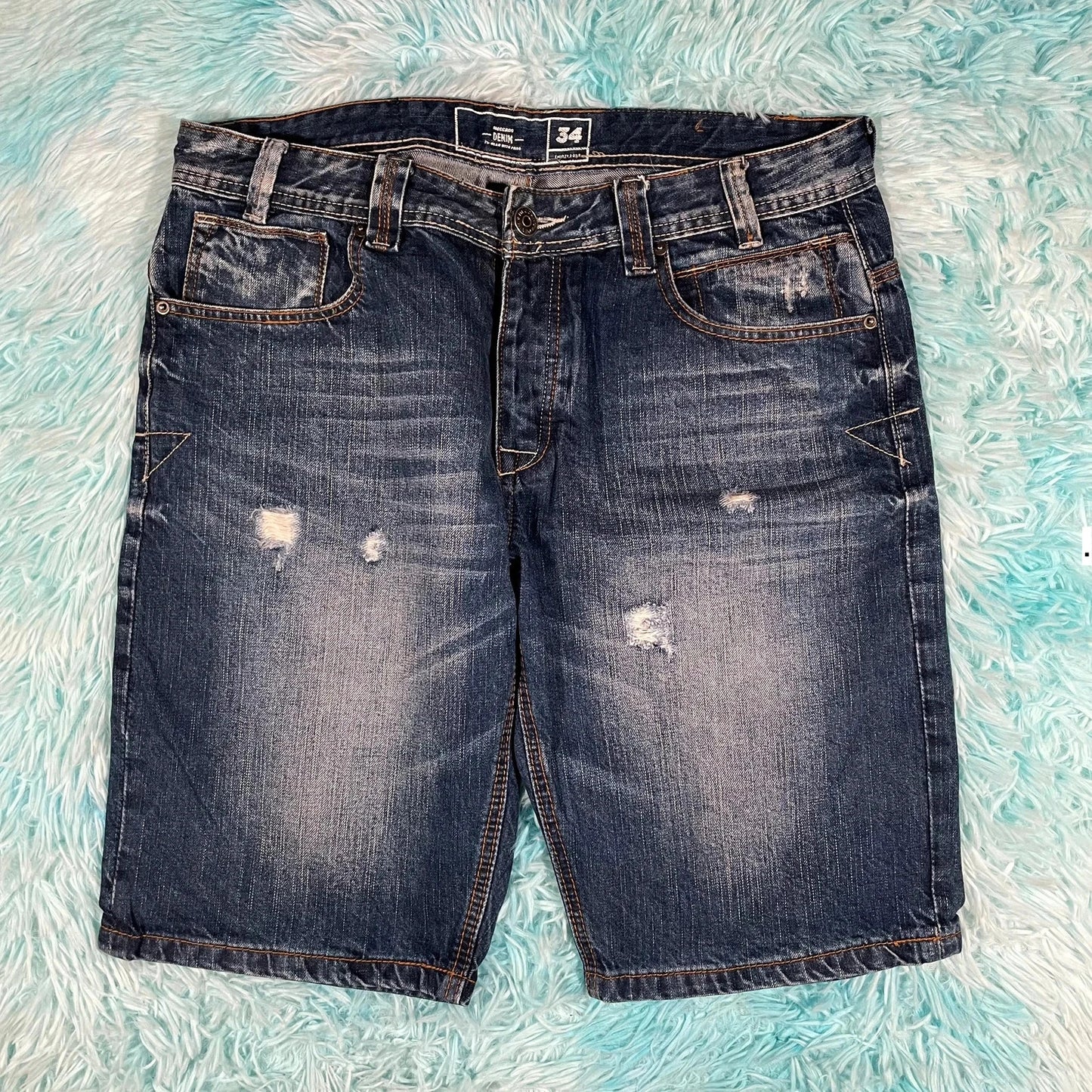 Vintage 00s Blue Meccao Jean Short Jorts - 34W