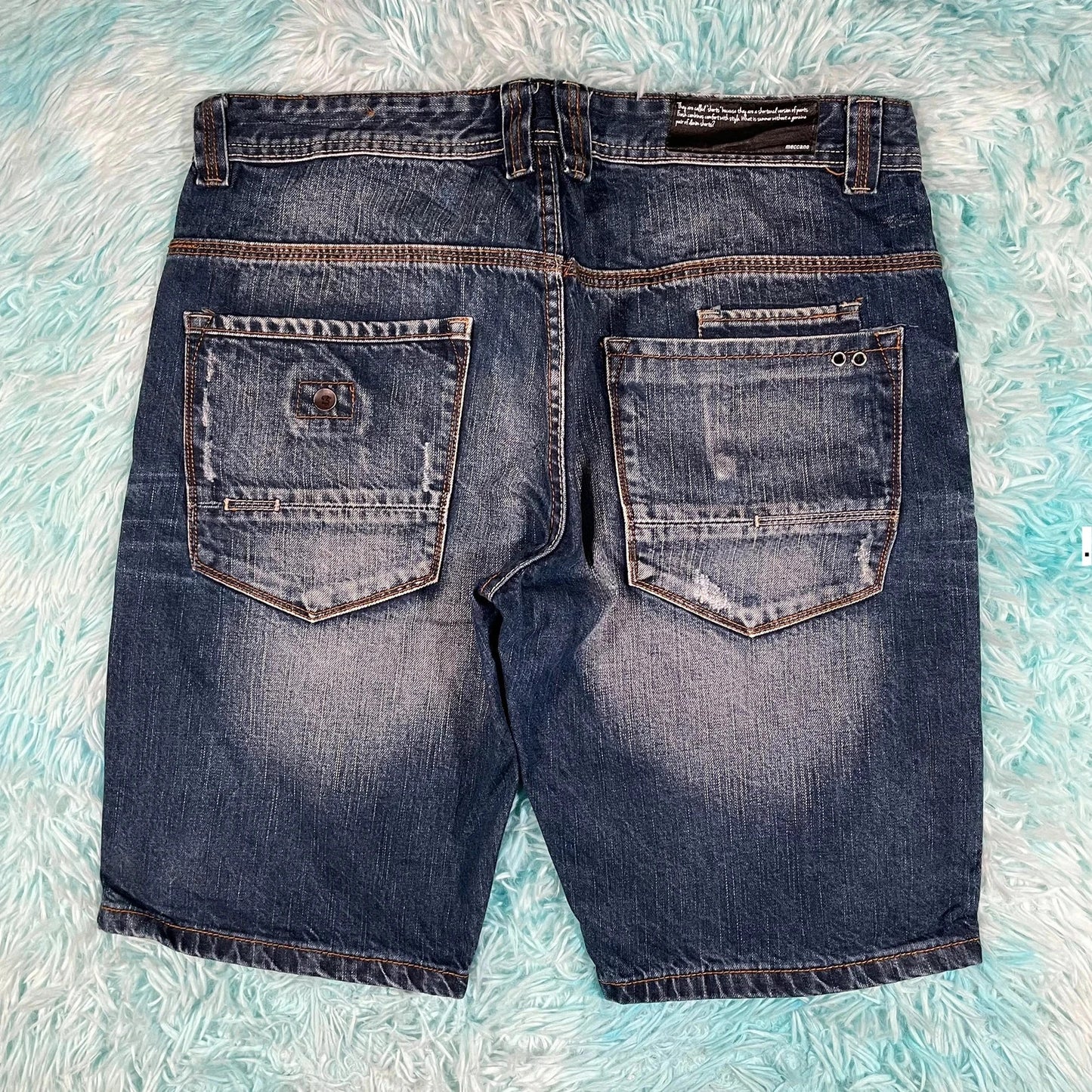 Vintage 00s Blue Meccao Jean Short Jorts - 34W
