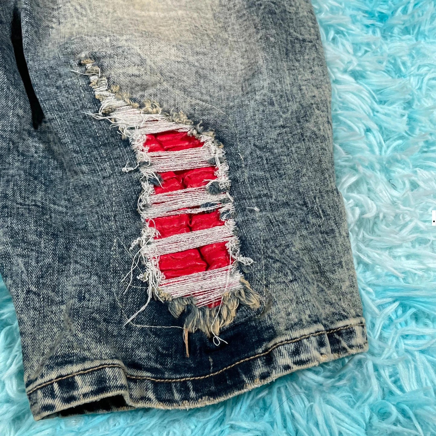 Vintage Acid Wash Jean Shorts Jorts Distressed - 34W