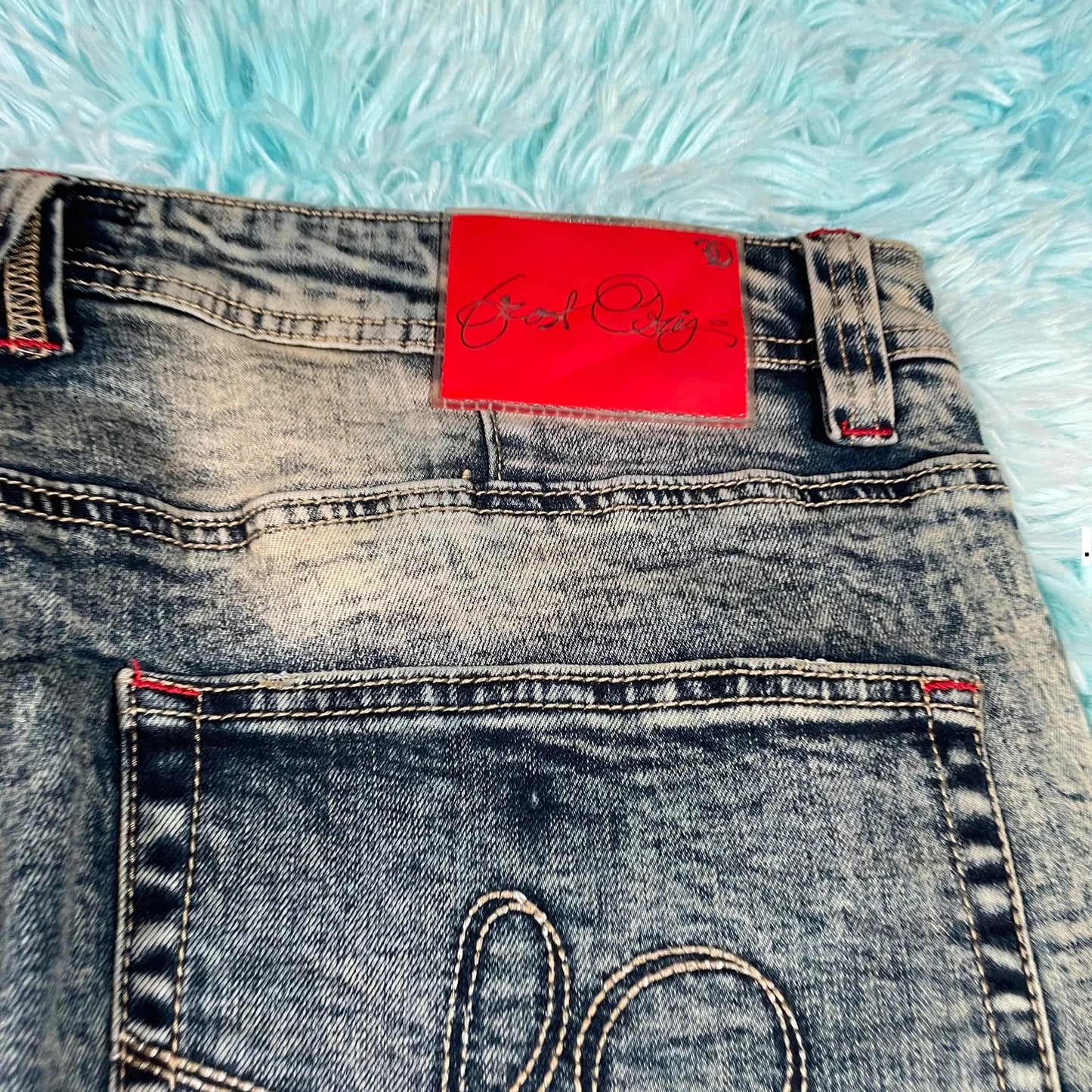 Vintage Acid Wash Jean Shorts Jorts Distressed - 34W