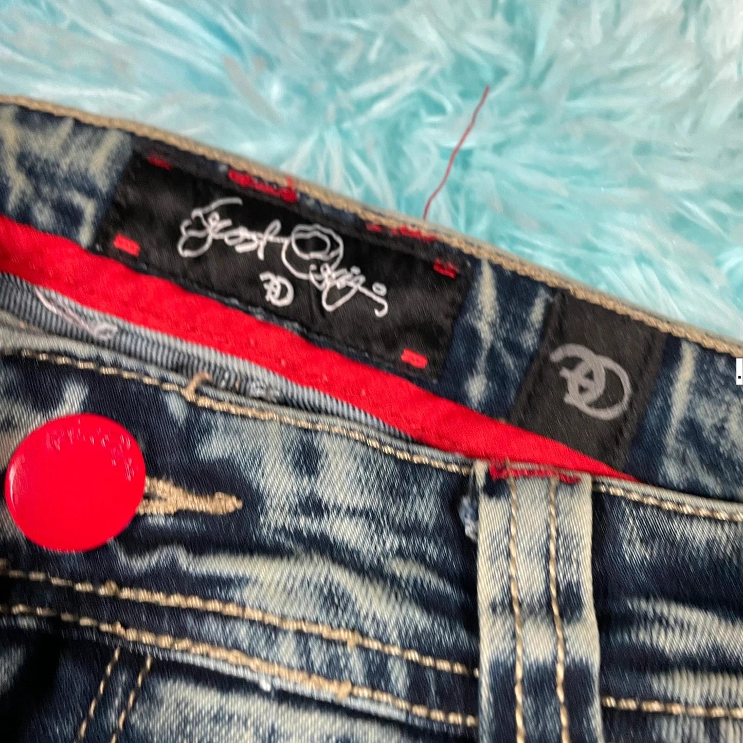 Vintage Acid Wash Jean Shorts Jorts Distressed - 34W