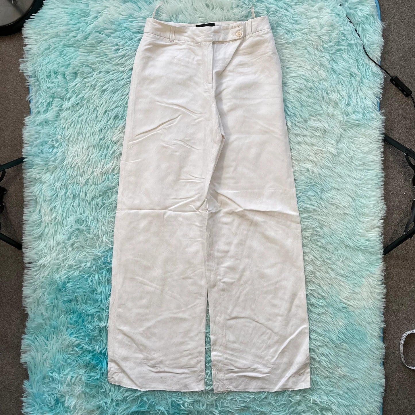 Vintage 00s White Coast Linen Trousers - Size 10