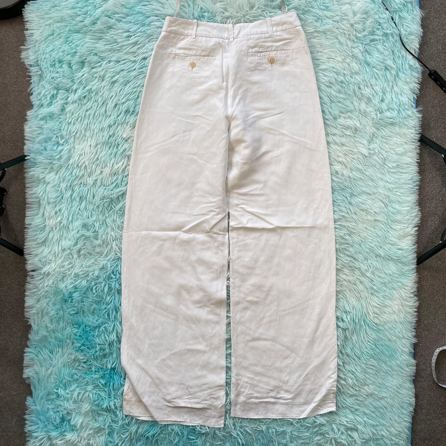 Vintage 00s White Coast Linen Trousers - Size 10