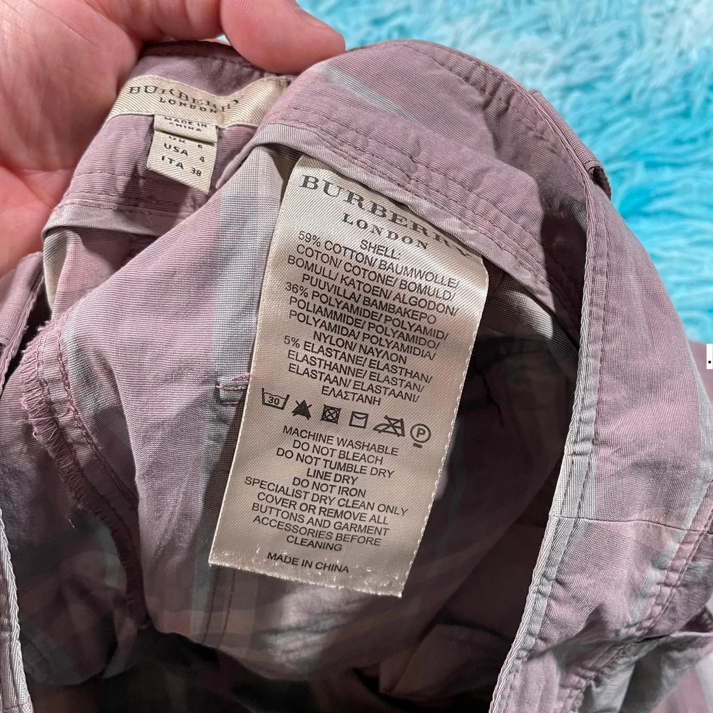 Lilac Purple Burberry Trousers Novacheck - Size 6