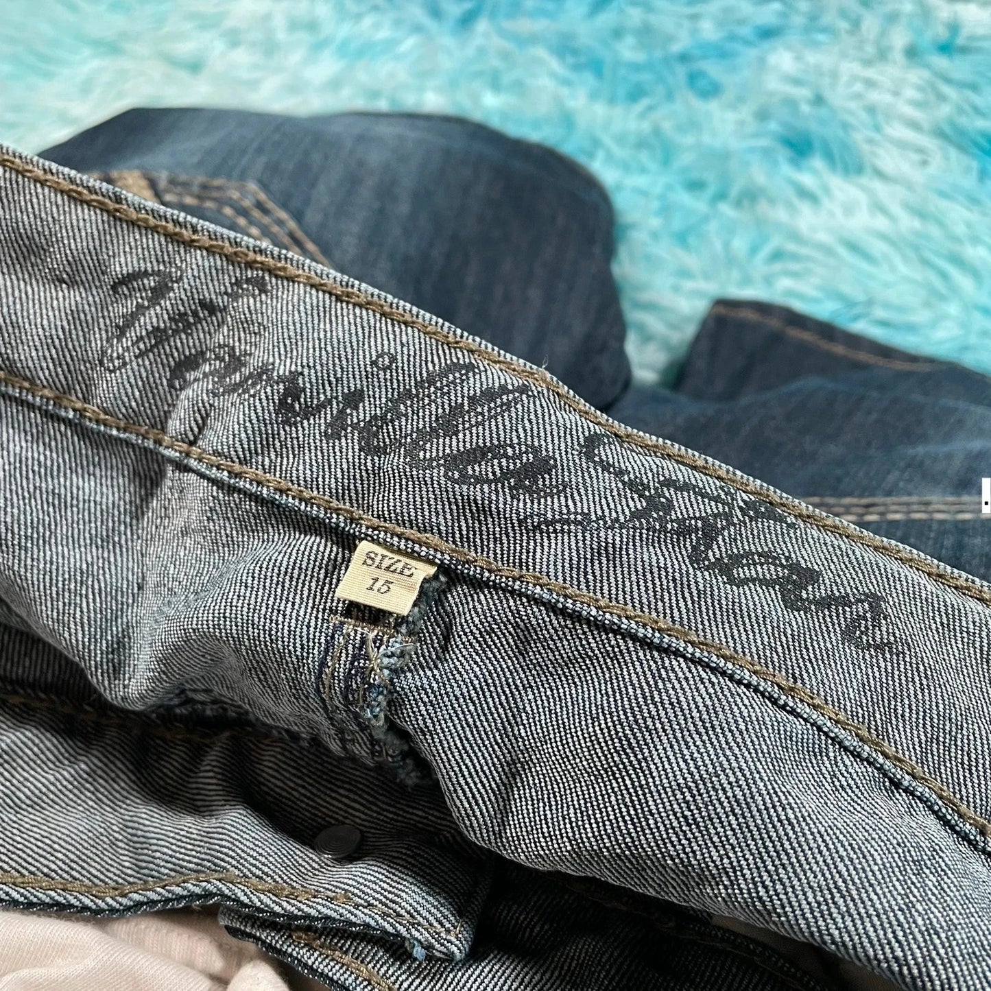 Vintage 00s Denim Hot Pants - Size 18