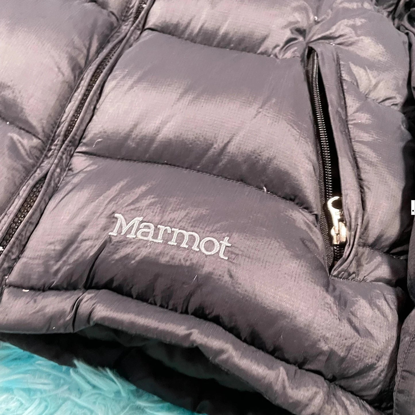 Vintage Black Marmot Puffer Jacket - Womens Small