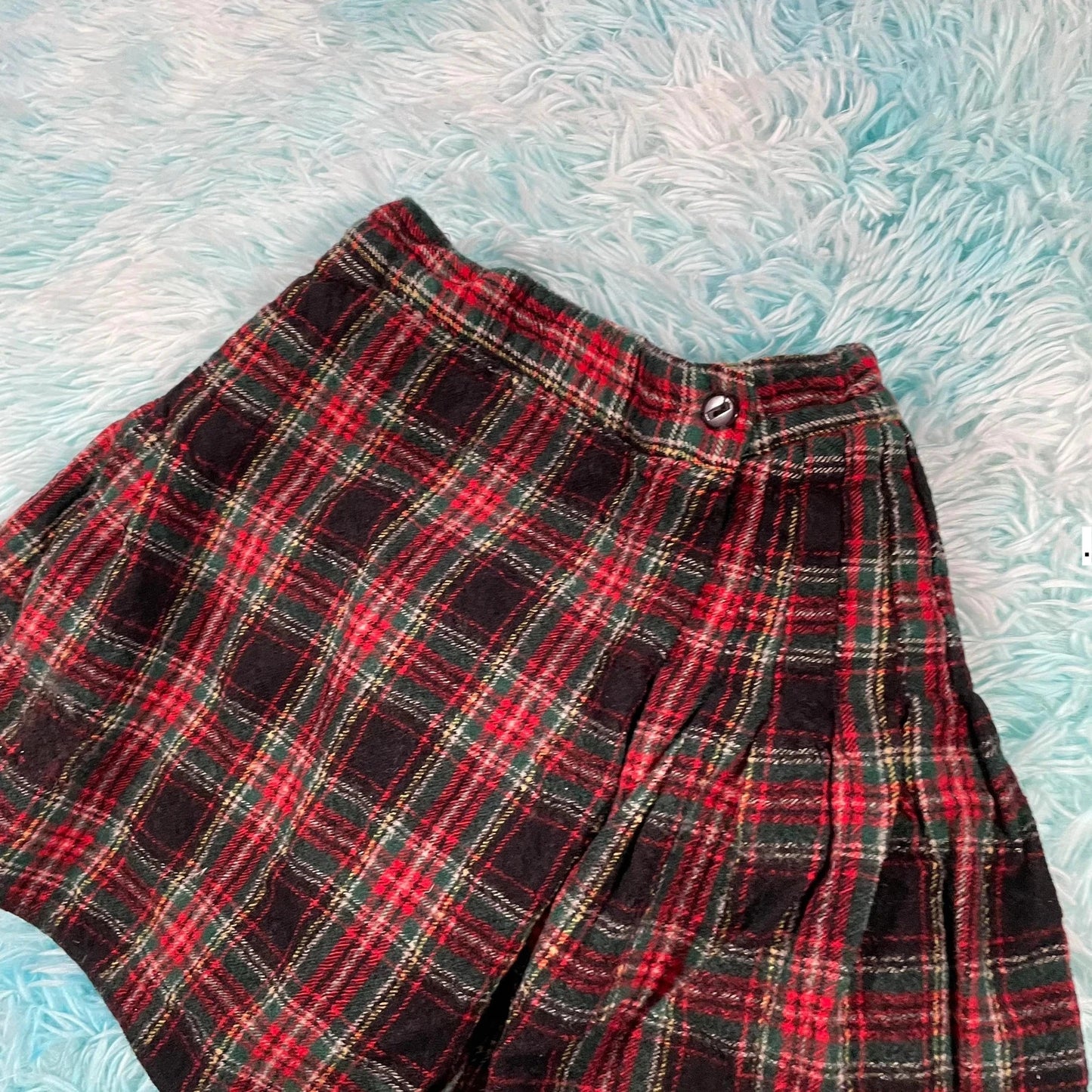 Vintage 90s Tartan Mini Skirt - Size 8