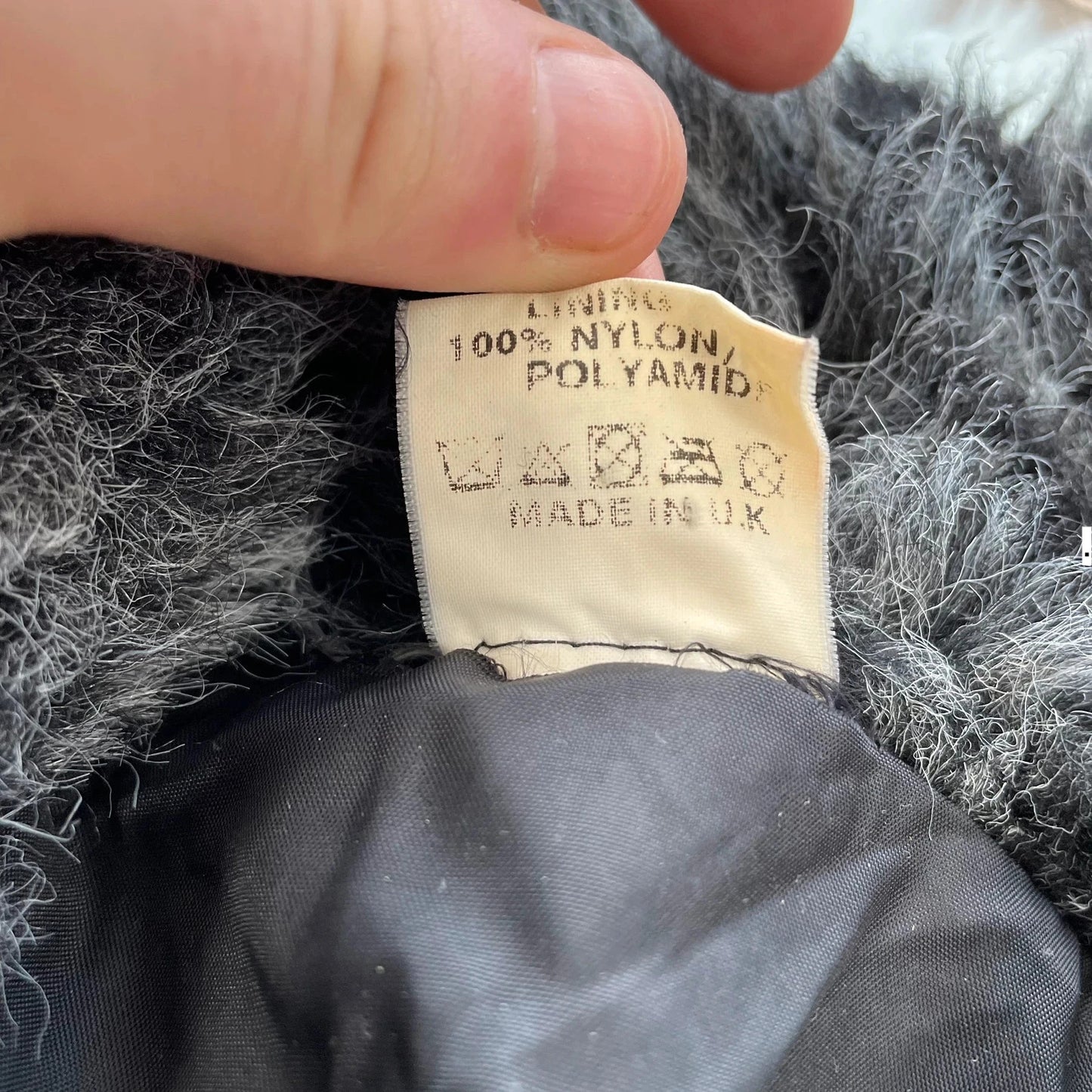 Vintage 90s Grey Faux Fur Jacket - Small