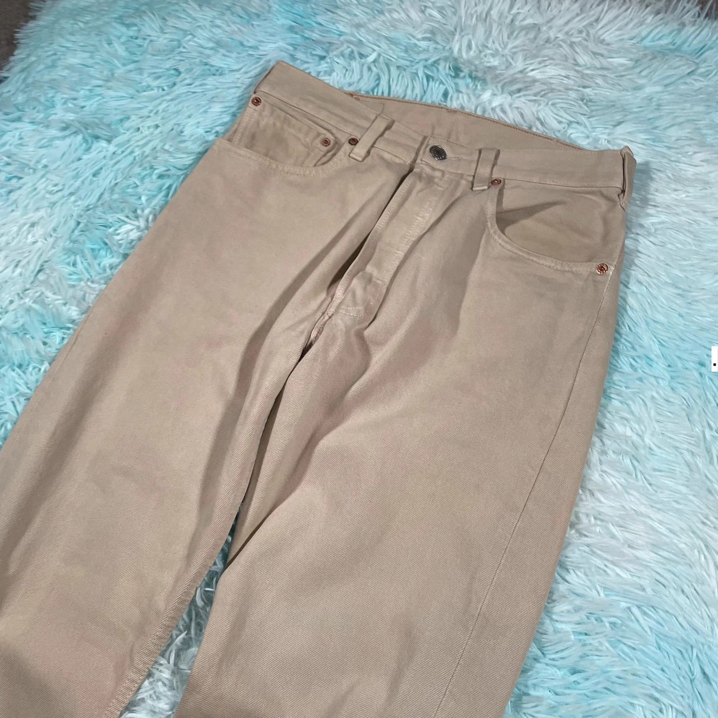 Vintage 90s Beige Levi’s 501 Jeans - 31W 34L